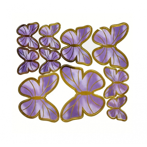 BUTTERFLIES CARD PURPLE & GOLD BUTTERFLIES CARD PURPLE & GOLD